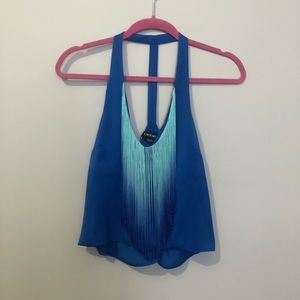 Bebe Blue Cropped Tank